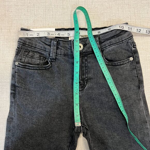 Jessica Simpson Kiss Me Skinny Roll Cuff Jeans Girls 8 Black Wash Denim Mid Rise - Picture 6 of 11